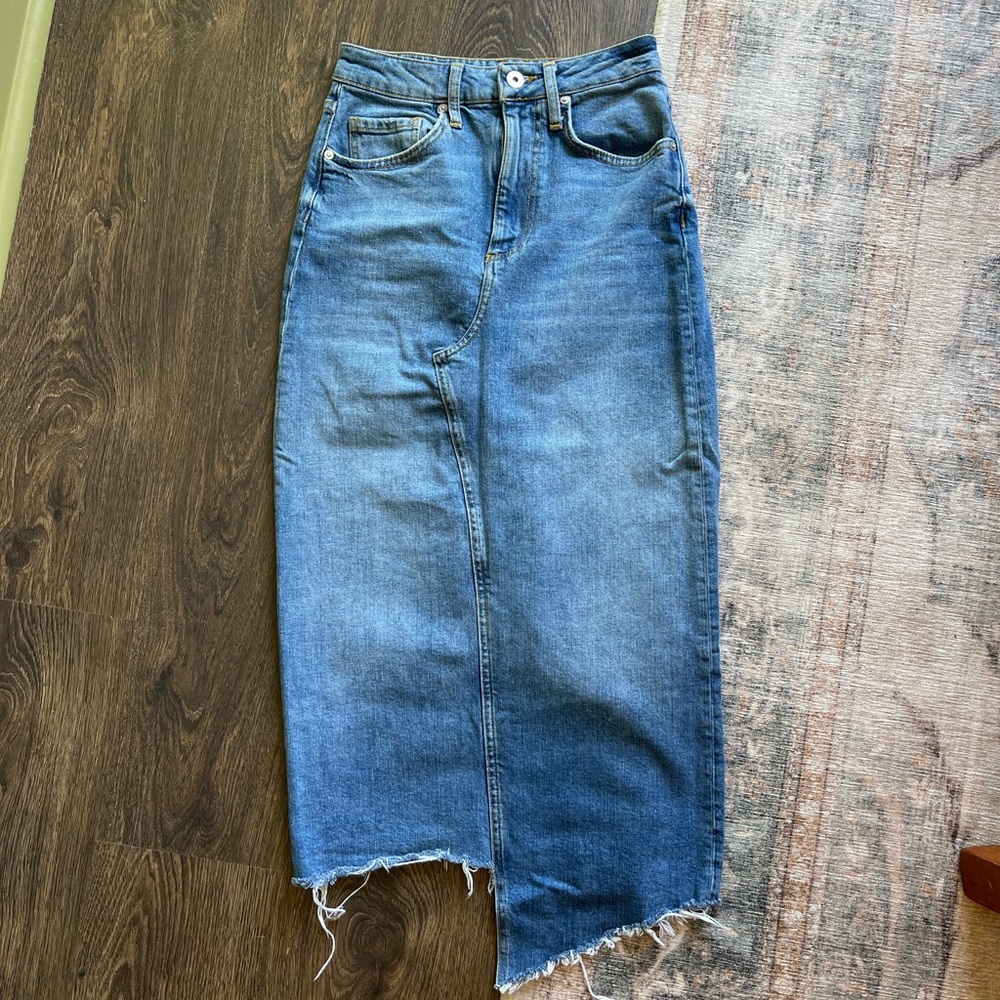 Pilcro and the Letterpress Midi Denim Skirt